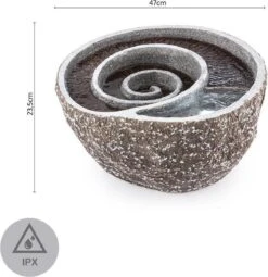 Spiro Tuinfontein LED 47x41x23,5 Cm Pomp Natuursteenoptiek