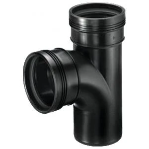 T-Stuk 87° 2 X Manchet 1 X Spie Zwart 75mm Wavin 3 T-Stuk 87° 2 X Manchet 1 X Spie Zwart 75mm Wavin