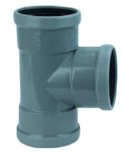PVC T-Stuk 88° Manchet - 3 X Mof 125 Mm Wavin