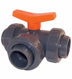 Kogelkraan PVC 3-weg T-boring Lijm 50mm